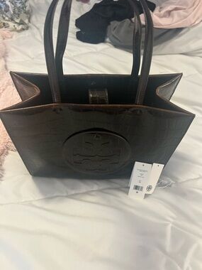 NWOT TORY BURCH ELLA croc embossed small tote.